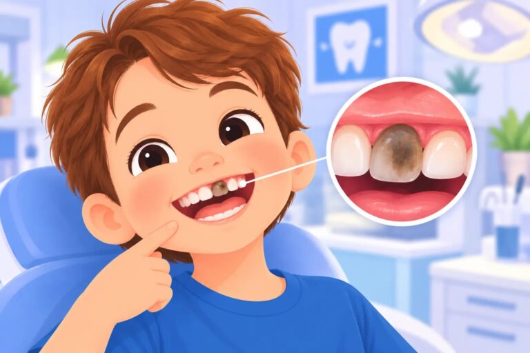 O que fazer se o dente da criança escureceu