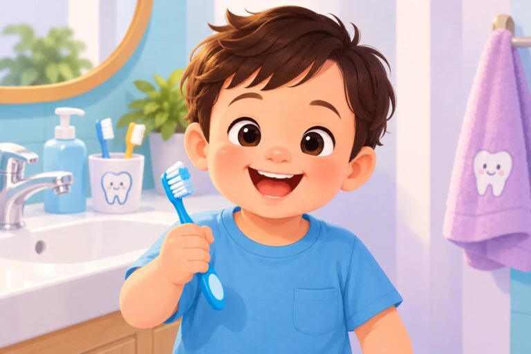 Como escolher a escova de dente ideal para seu bebê de 1 ano